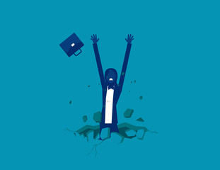 The trap. Fall into a trap.Concept business vector illustration.