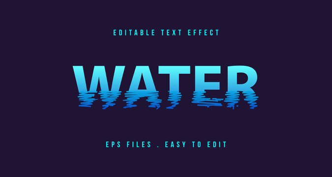 Water Text effect, Editable text