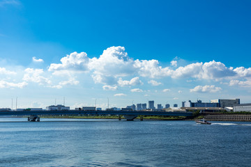 Fototapeta premium (東京都ｰ都市風景)海浜公園から望む新木場側の風景１