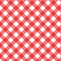 Checkered red and white check pattern background,vector illustration