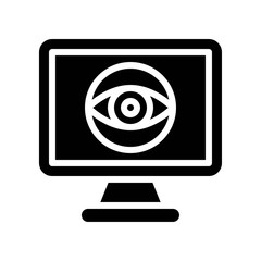 Iris recognition vector, Future technology solid design icon