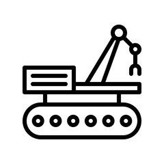 Fototapeta na wymiar Robotic car vector, Future technology line design icon