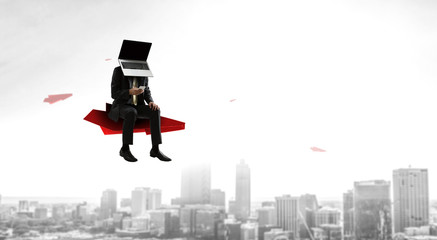 Old and modern technologies. Mixed media