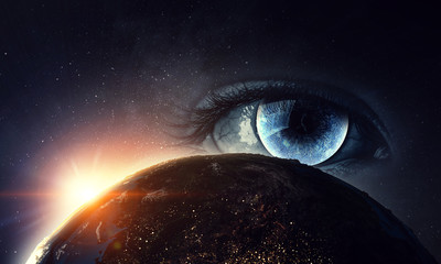 Eye of the world . Mixed media