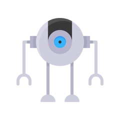 Robot navigation vector, Robotics related flat design icon