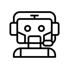 Robot vector, Robotics related line design icon