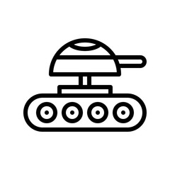 Robot tank vector, Robotics related line design icon
