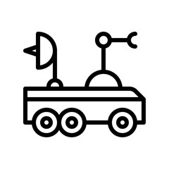 Robot navigation vector, Robotics related line design icon