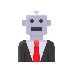Robot vector, Robotics related flat design icon