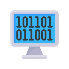 Computer monitor vector, Robotics related flat design icon