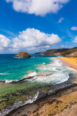 Beautiful view of Lion beach (Praia do Leão) in Fernando de Noronha, Brazil