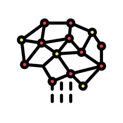 Neural network vector, Artificial related filled design icon