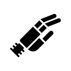Artificial hand vector, Artificial related sollid design icon