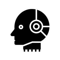 Obraz premium Robot head vector, Artificial related sollid design icon