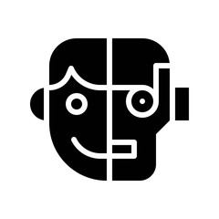 Humanoid vector, Artificial related sollid design icon