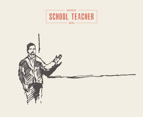 Business presentation businessman copyspace drawn vector sketch