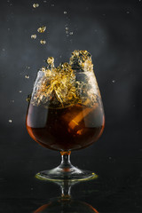 Spray in cognac glass