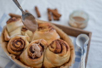 Delicious home made freshly baked cinnamon roll 
