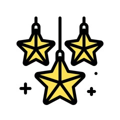 Christmas lights filled style icon, vector illustration