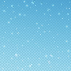 Fototapeta premium Sparse glowing snow Christmas background. Subtle f