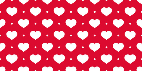 Fototapeta na wymiar heart seamless pattern valentine vector polka dot cartoon scarf isolated tile background repeat wallpaper doodle illustration red design
