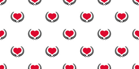 heart seamless pattern vector valentine Laurel Wreath icon scarf isolated plant flower repeat wallpaper tile background illustration design