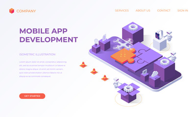 Landing page for mobile app development