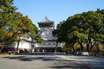 小倉城　紅葉時期 福岡県北九州市