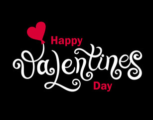 Happy Valentine's Day. Hand drawn lettering. Vector illustration. Best banner for Valentine's Day design or cards.