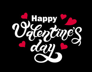 Happy Valentine's Day. Hand drawn lettering. Vector illustration. Best banner for Valentine's Day design or cards.