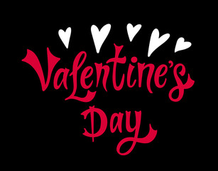 Valentine's Day. Hand drawn lettering. Vector illustration. Best banner for Valentine's Day design or cards.