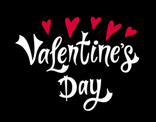 Valentine's Day. Hand drawn lettering. Vector illustration. Best banner for Valentine's Day design or cards.