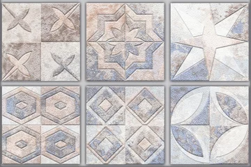 Tapeten Digital tiles design ceramic wall tiles decoration © Feoktistova