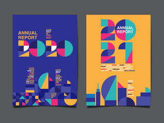 annual report 2020,2021 ,future, business, template layout design, cover book. vector illustration, geometry abstract flat background. - obrazy, fototapety, plakaty