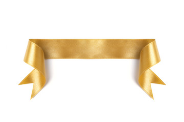 gold banners ribbons label on white - 311135445