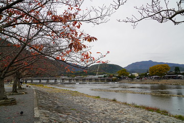 渡月橋（嵐山）の紅葉　京都