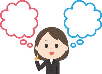 女性　仕事　吹き出し