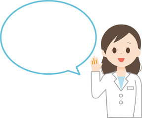 女性　白衣　吹き出し