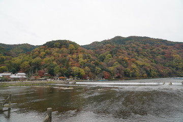 渡月橋（嵐山）の紅葉　京都