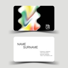 Colorful business card elements desing.  Front and back. On white background. 