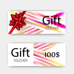 Luxury gift vouchers set. Colorful design, on white background. Vector illustration EPS10.