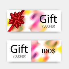 Luxury gift vouchers set. Colorful design, on white background. Vector illustration EPS10.