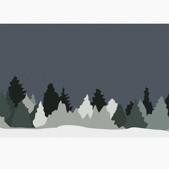 Minimalist winter forest illustration