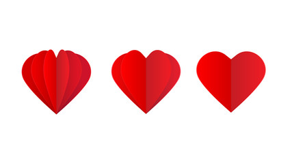 Vector paper heart. Design element on the theme of Valentine's Day.