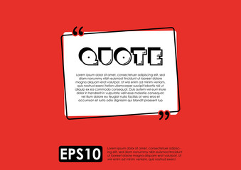 Illustration vector of typography design. Remark quote text box poster template concept. blank empty frame citation. Quotation paragraph symbol icon. double bracket comma mark. bubble dialogue banner.