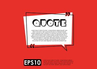 Illustration vector of typography design. Remark quote text box poster template concept. blank empty frame citation. Quotation paragraph symbol icon. double bracket comma mark. bubble dialogue banner.