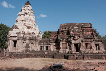 Phanom-wan castle is Khmer architecture art in Khmer civilization period about Buddhist century 16-17, Nakhon-rat-cha-sima province Thailand.