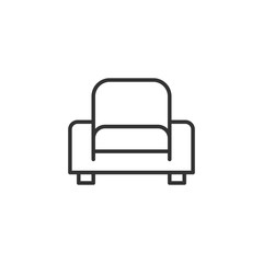 Cinema chair icon in flat style. Armchair vector illustration on white isolated background. Theater seat business concept.