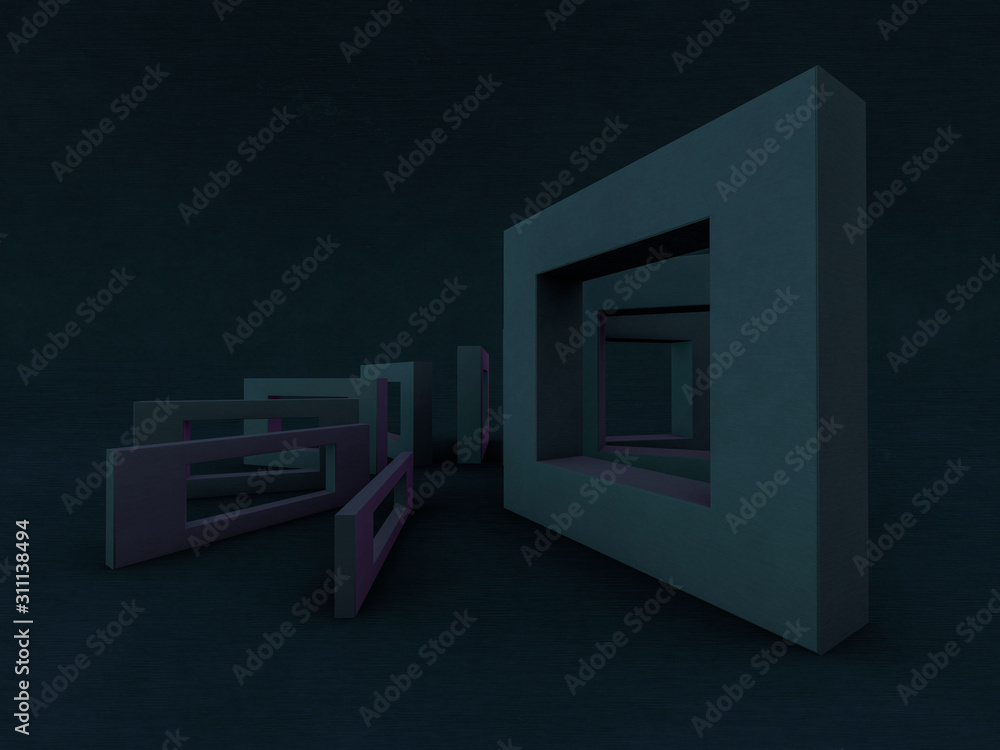 Poster abstract geometric background with shapes. 3d