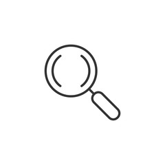 Loupe sign icon in flat style. Magnifier vector illustration on white isolated background. Search business concept.